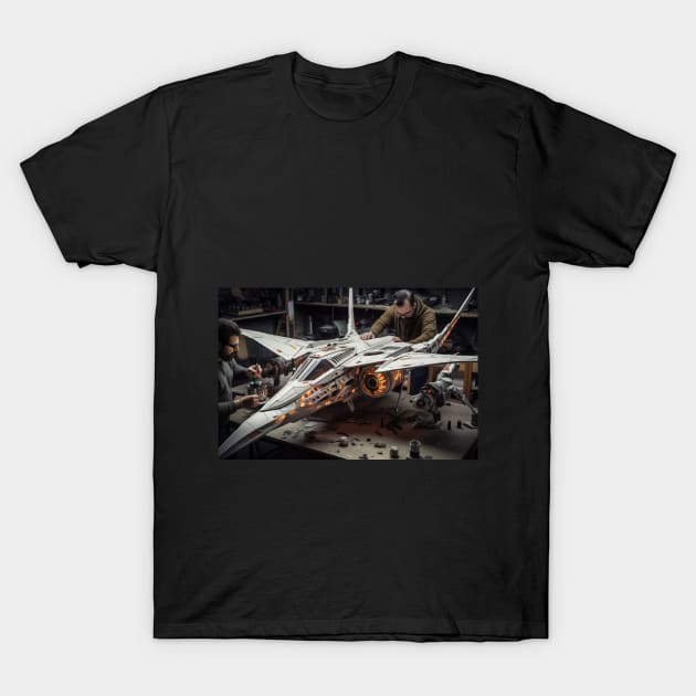 Virtual Model Spacecraft Construction Studio 16 T-Shirt by Century21Mouse